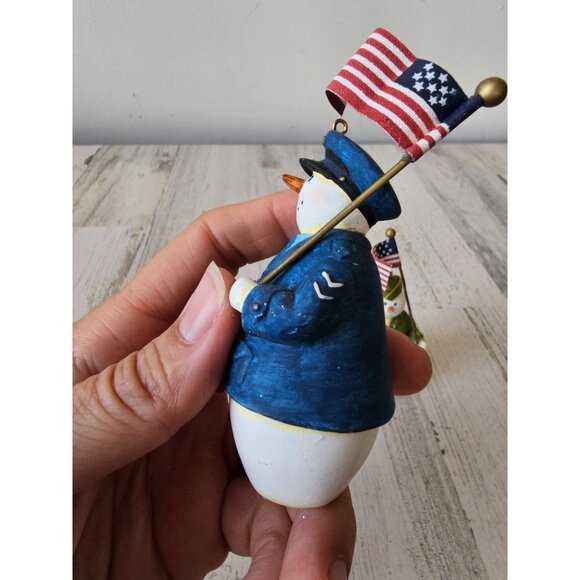Sandi gore evans snowman ornament patriotic 4th of July God bless America wild b - Picture 5 of 9